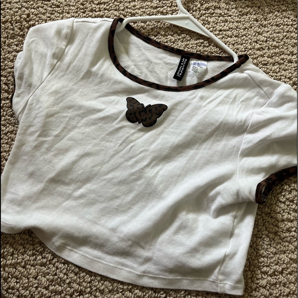 White and Brown H&M top. Just bought in the last month.